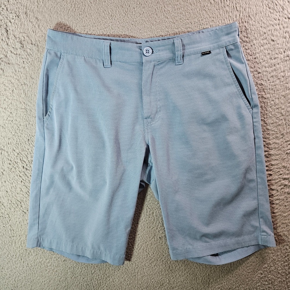 Travis Mathew Shorts Men 32 Flat Front Textured Blue Stretch‎